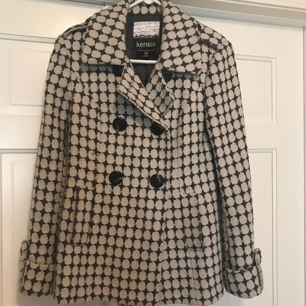 Kensie Print Pea Coat